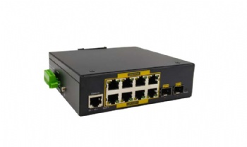 2 Gigabit optical ports and 8 Gigabit electrical ports Managed Switch